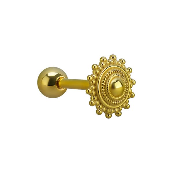 Dekorativ tungpiercing - guld - KJ-013 1.6/14/5