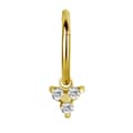 Pikkukuva 2 / 2: Korut - CoCr NF - kolmio valkoisilla PREMIUM-zirkoneilla - kulta - D-006 4 mm