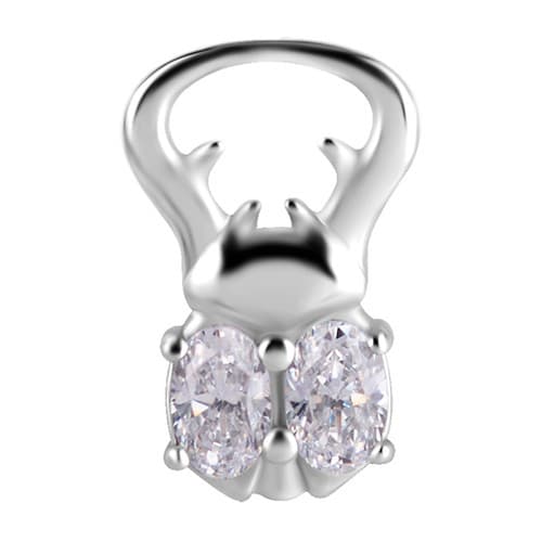 Charms - CoCr NF - sølvbille - PREMIUM ZIRCONIA - D-044