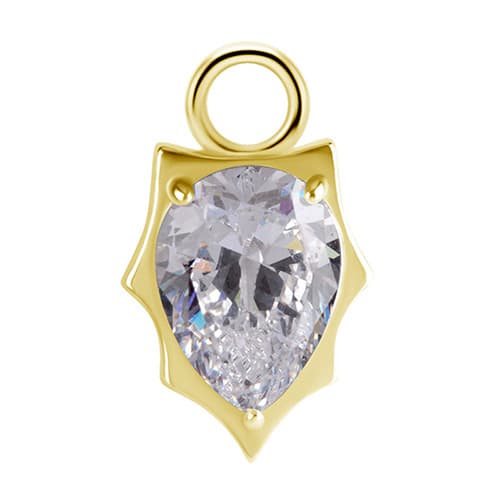 Berlocker - CoCr NF - guld - PREMIUM ZIRCONIA - D-040