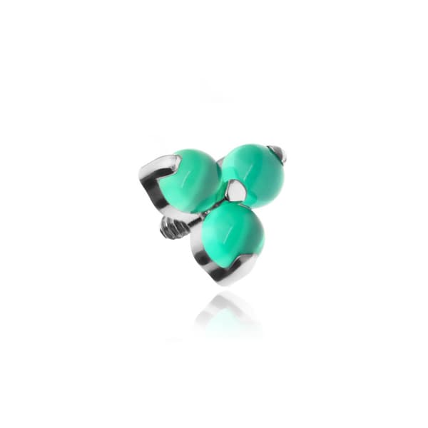 Titaaninen korkki vihreällä Aventuriinilla - hopea - TNA-053 1,2 mm
