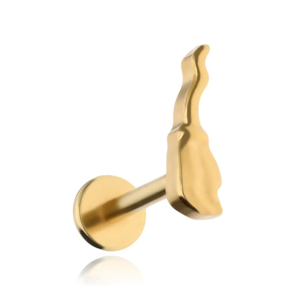 Titanium labret örhänge kvast guld
