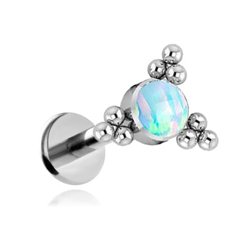 Titan Labret örhänge med blå opal - silver