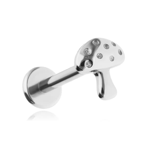 Titan Labret Mushroom Örhänge - Silver