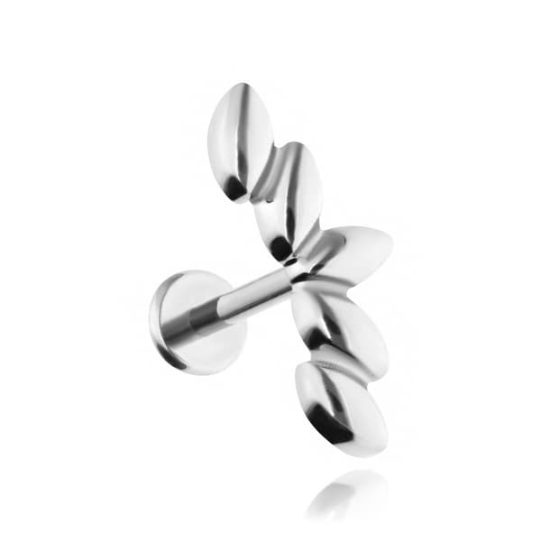 Titanium labret cluster korvakoru hopea