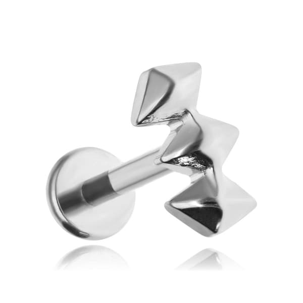 Titanium labret klusterörhänge silver