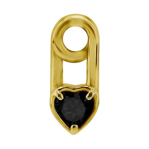 Berlocker - guldnål - svarta zirkoner - D-017
