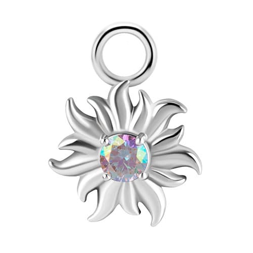 Berlocker - CoCr NF - sol - färgade PREMIUM ZIRCONIA - silver - D-054