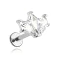 Miniatyrbillede 1 af 2: Titanium øreringe med hvide zirkoner - sølv - TGW-127 1,2/8