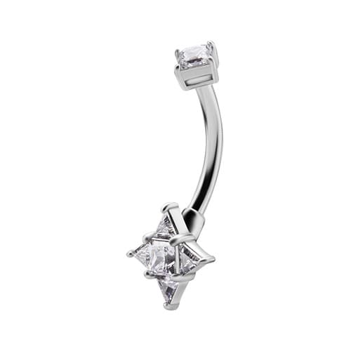 Koristeellinen napasormus - Premium Zirkonia - hopea - KP-014 1.6/10