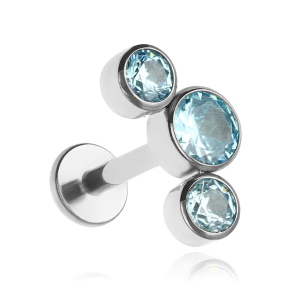 Titan dekorativ labret - blå zirkoner - TGW-003 1.2/6