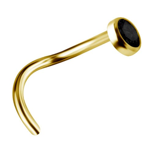 Titaaninen nokkanasta mustalla PREMIUM ZIRCONIA - kulta - TN-007 0,8/6,5/2,5