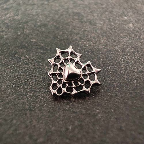 Titaaninen labret hämähäkinverkko sydänkorvakoru - hopea - TGW-148 1.2/6
