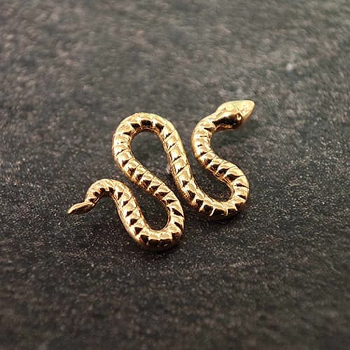Titanium labret slangeørering - guld - TGW-150 1.2/6
