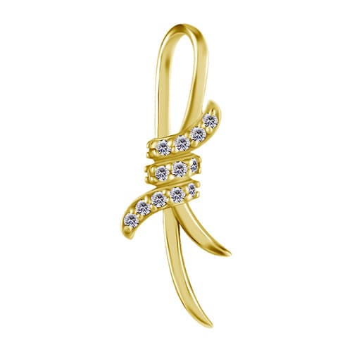Berlocker - CoCr NF - dekorativt guld med vit PREMIUM ZIRCONIA - D-050