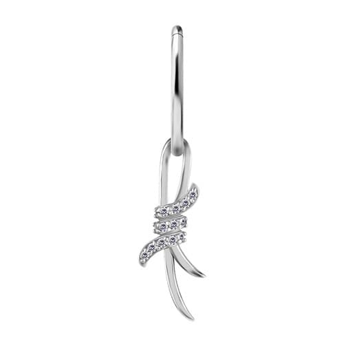 Berlocker - CoCr NF - dekorativt silver med vit PREMIUM ZIRCONIA - D-050