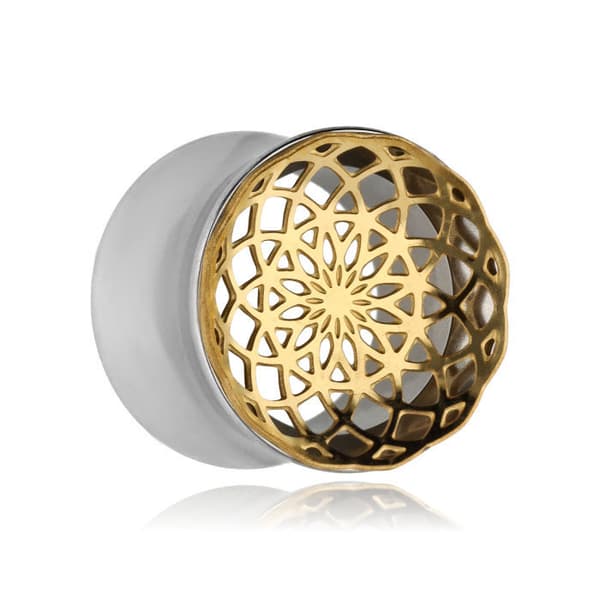 Tunneli - kultainen mandala - hopea - PT-047 10 mm