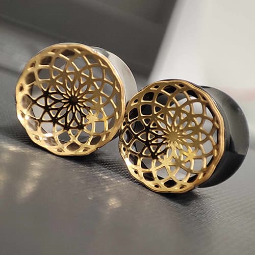 Tunneli - kultainen mandala - hopea - PT-047 19 mm