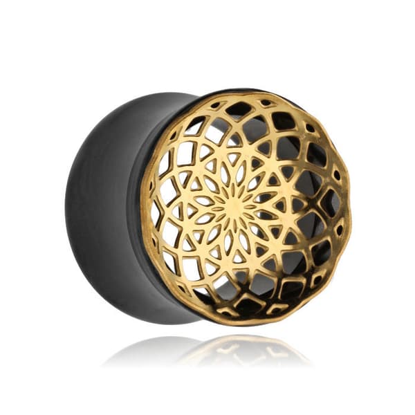Tunneli - kultainen mandala - musta - PT-047 16 mm