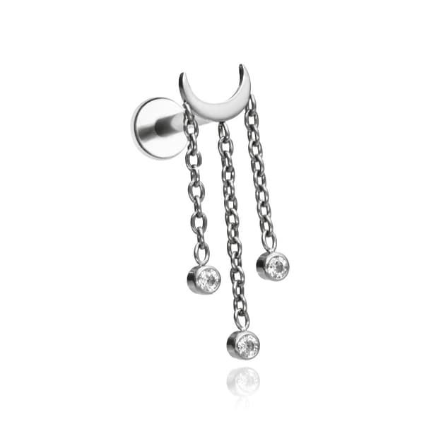 Titan labret månörhänge med zirkoner - silver - TGW-160 1.2/8