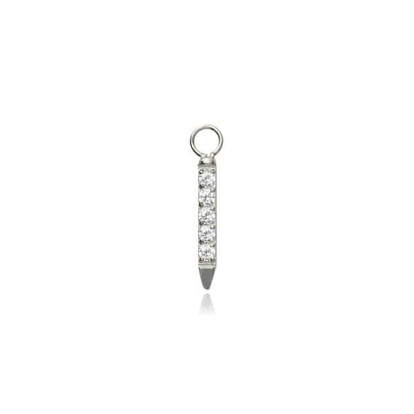 Titanium Charm valkoisilla zirkoneilla - hopea - D-063