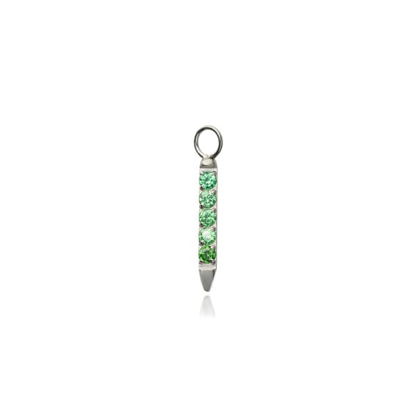 Titanium Charm vihreillä zirkoneilla - hopea - D-063