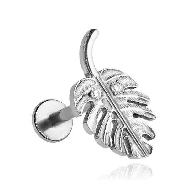Titanium labret bladørering - sølv - TGW-163 1.2/6