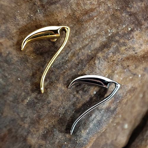 Titanium blackbird labret ørering - sølv - TGW-168 1.2/6