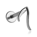 Miniatyrbillede 1 af 2: Titanium blackbird labret ørering - sølv - TGW-168 1.2/6