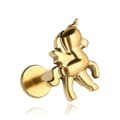 Miniatyrbillede 1 af 2: Titanium unicorn labret ørering - guld - TGW-176 1.2/8