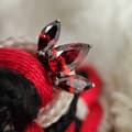 Miniatyrbillede 2 af 2: Titanium labret øreringe med røde zirkoner - TGW-121 1.2/6