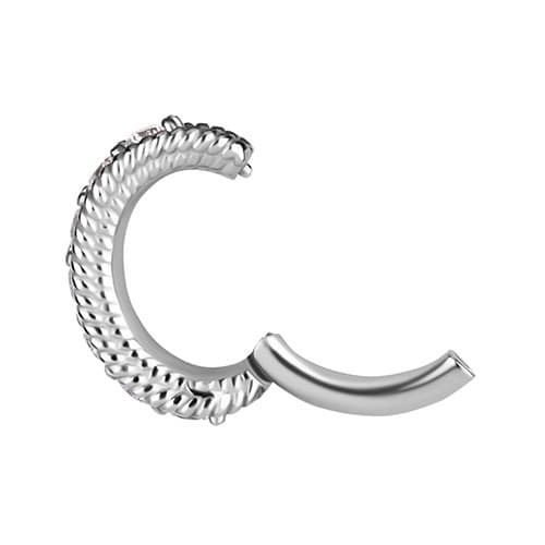 Clicker navlering sølv med hvide zirkoner - CoCr NF- KP-066 1.6/8