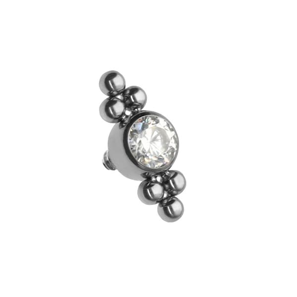 Titaaninen korkki valkoisella zirkonialla ja palloilla - TNA-022 1,2 mm