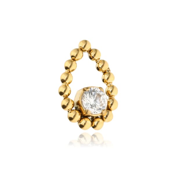 Titankapsyl gulddroppe - vit zirconia - TNA-065 1,2 mm