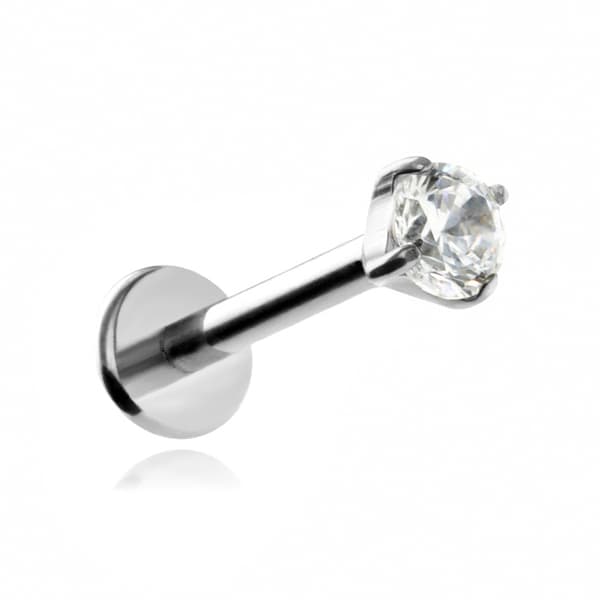 Titaaninen labret valkoisella zirkonia 1.2/10/3