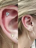 Miniatyrbillede 2 af 2: Titanium labret med tre hvide zirkoner 1,2/6/5
