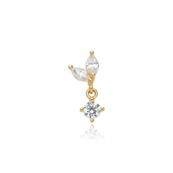 Dekorativ keps i 14K guld med vita zirkoner - GD14K-007