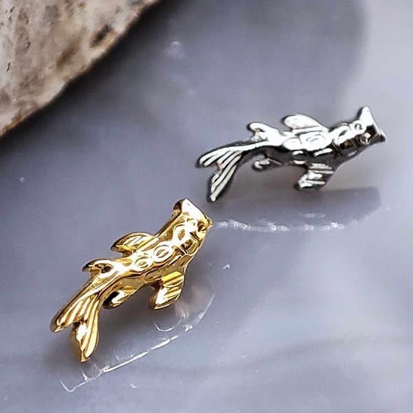Titanium Koi Fish Cap - Silver - TNA-190 1,2mm