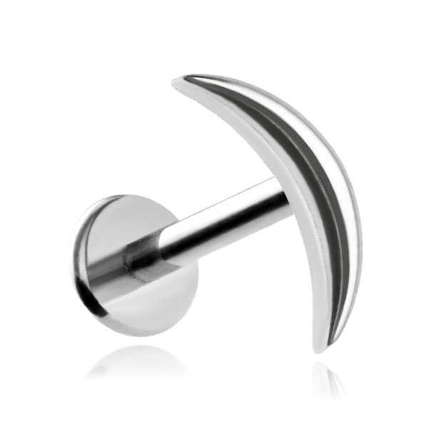 Titaaninen moon labret korvakoru hopea 1.2/8