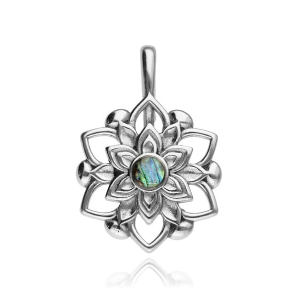 Öronhängare vikt blomma - silver - PT-174 4 mm