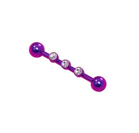 Titanium Barbell - Purppura Industrial with Crystals - TSZ-004 1.6/34/5