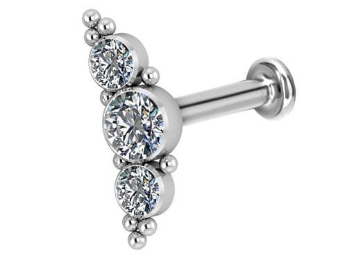 Titanium labret -klusteri - Premium Crystals - TGW-055 1.2/6