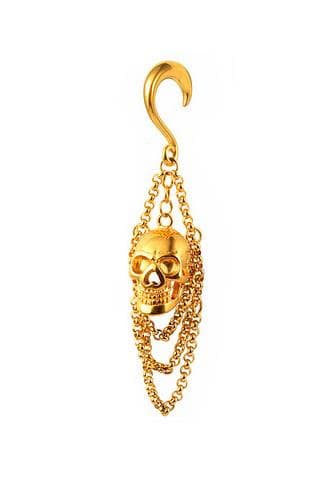 Stik dekorativ lang kranie guld - PT-083 6 mm