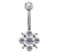 Miniatyrbillede 1 af 3: Titanium navle ring - Premium Zirconia White - TPP-027 1.6/10