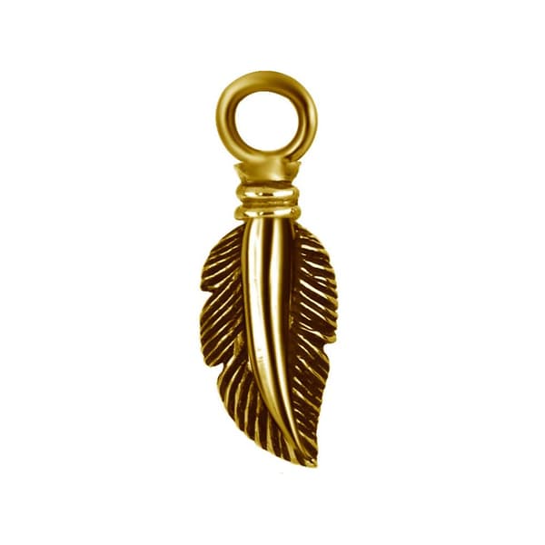 Berlocker - fjäder - guld - D-003 Berlocker - fjäder - guld - D-003