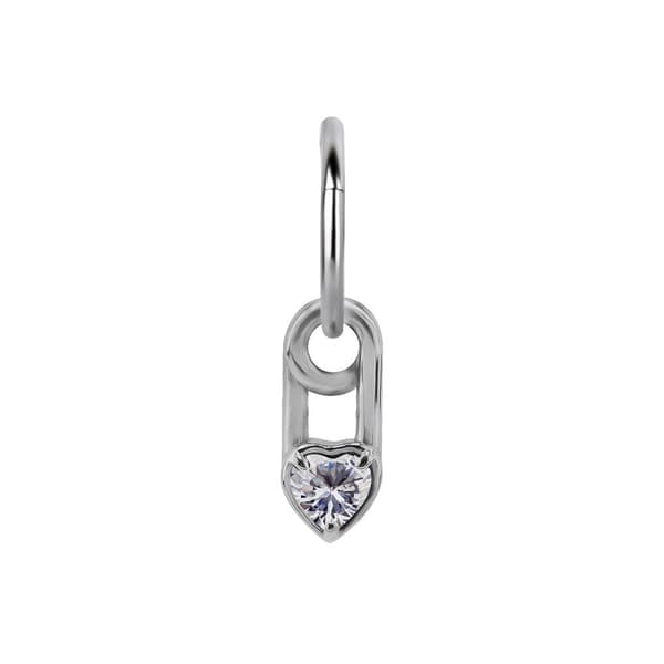 Berlocker - silverstift - vit zirconia - D-017 Berlocker - silverstift - vit zirconia - D-017