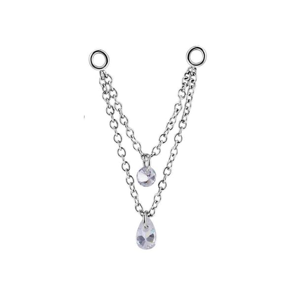 Kedja - zirkon - silver - D-020 30 mm