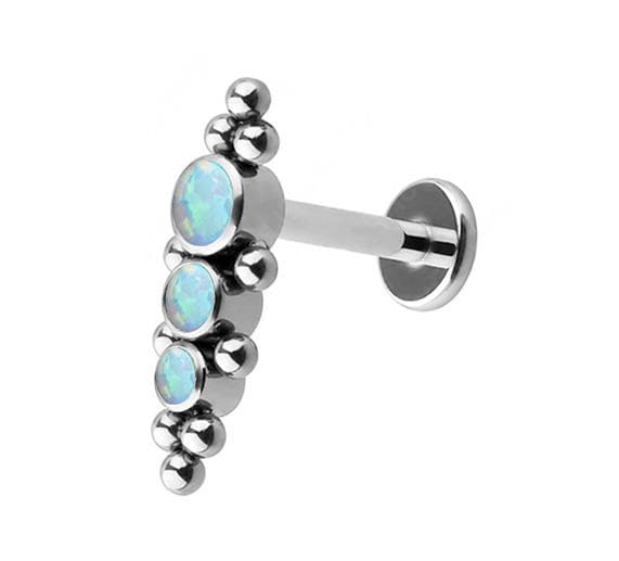 Titaaninen koristeellinen labret - vaaleansininen opaali OP17 - TGW-075 1.2/8