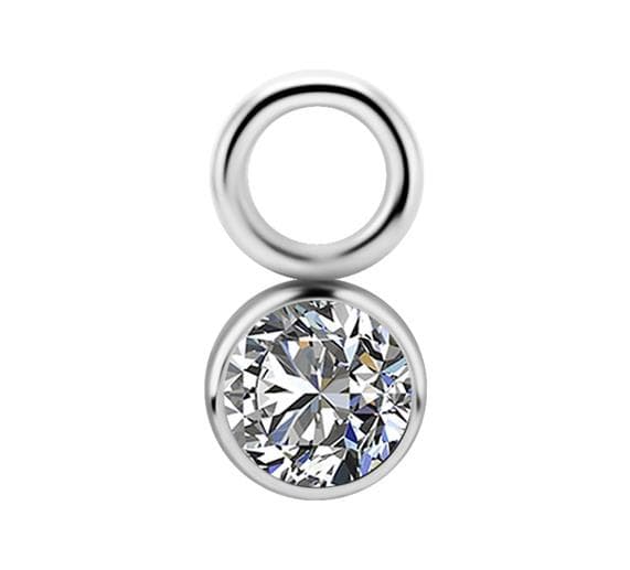 Titanium Charm - PREMIUM ZIRCON - hopea - D-032 4 mm