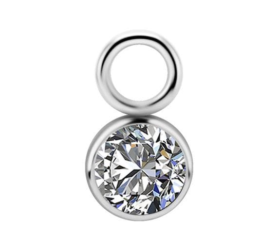 Titanium Charm - PREMIUM ZIRCON - hopea - D-032 4 mm